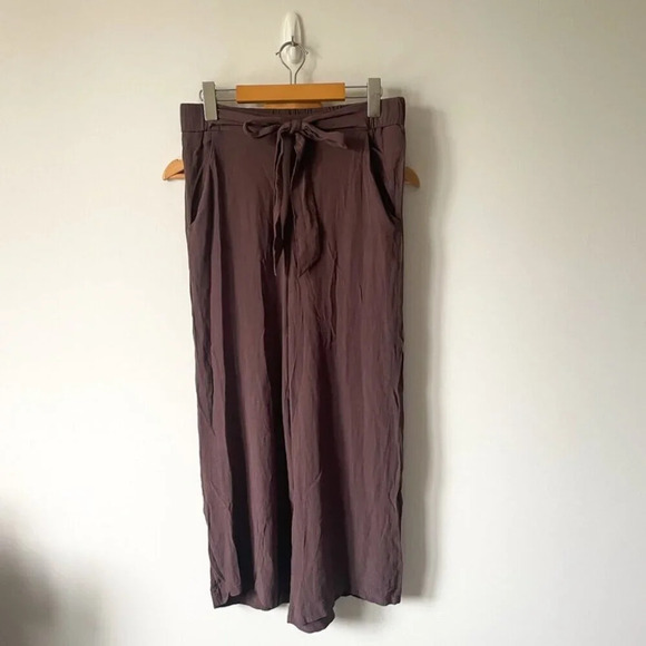 Aritzia Wilfred Faun Wide-Leg Pants Dark Mauve Purple Size Medium - Picture 3 of 7